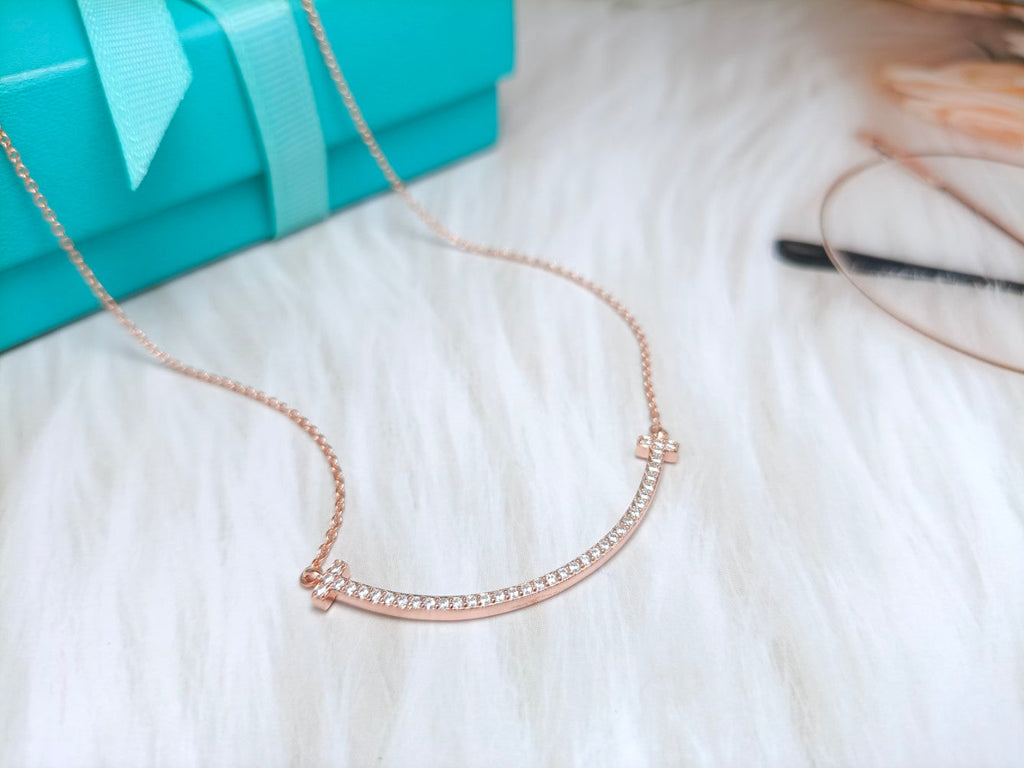 Tiffany Big Smile Pendant Cubic Zirconia Necklace