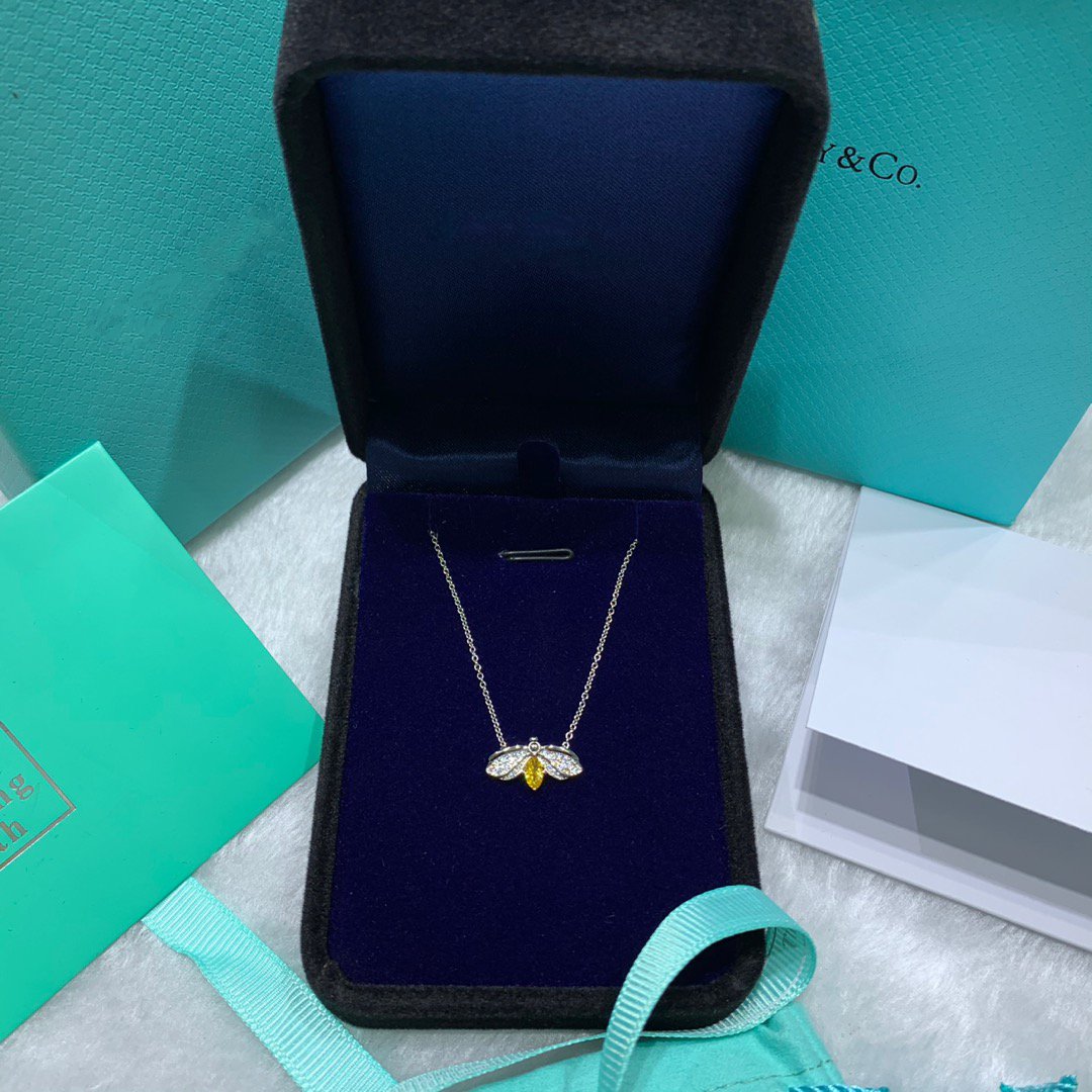 Tiffany Paper Flowers Yellow Cubic Zirconia Firefly Pendant