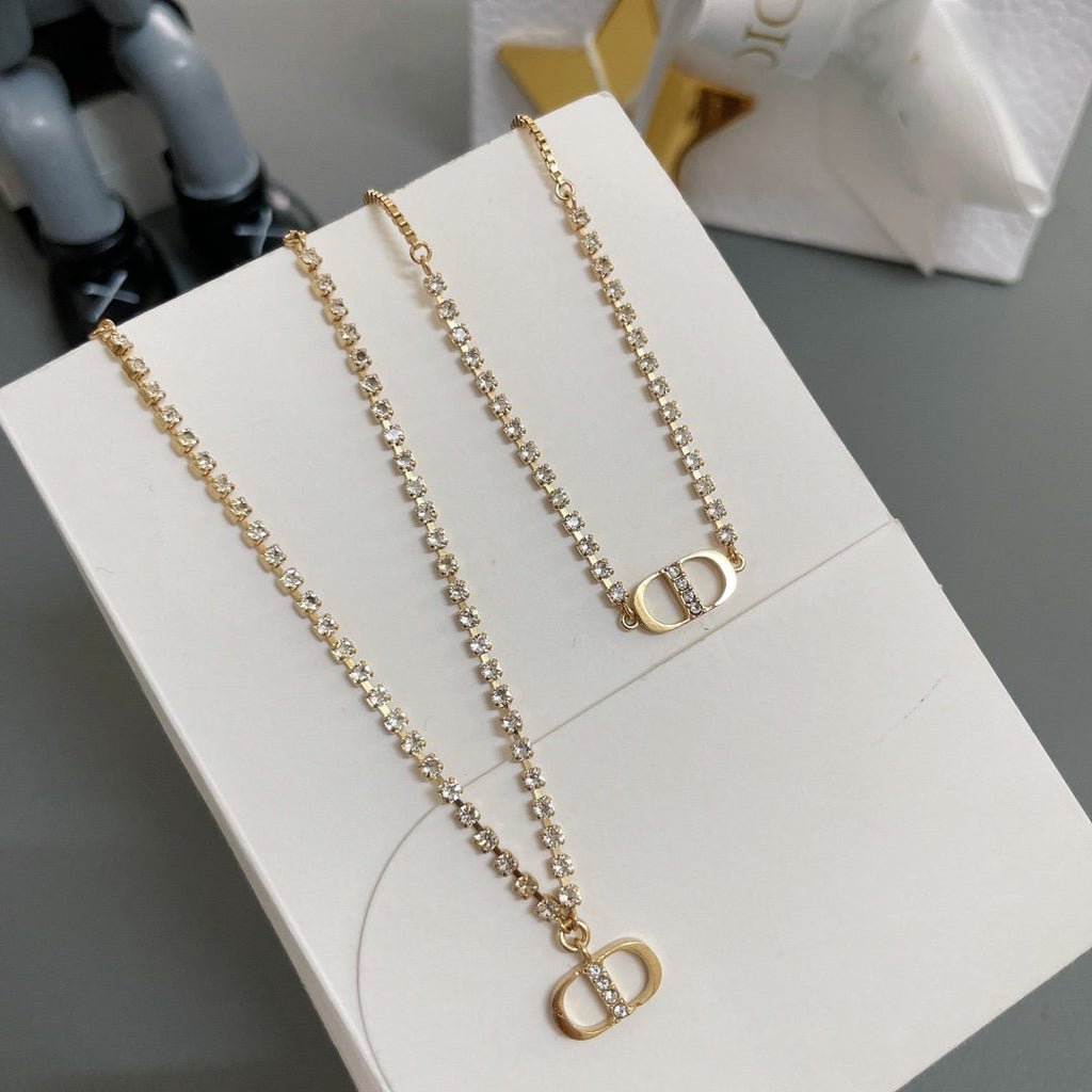 Dior CD Chain Cubic Zirconia Necklace