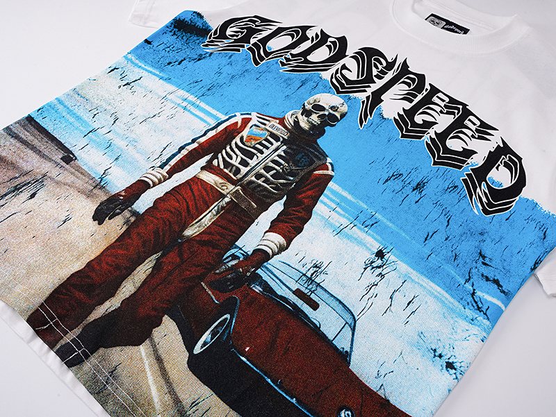 Godspeed Skeleton Car Graphic T-Shirt — detail