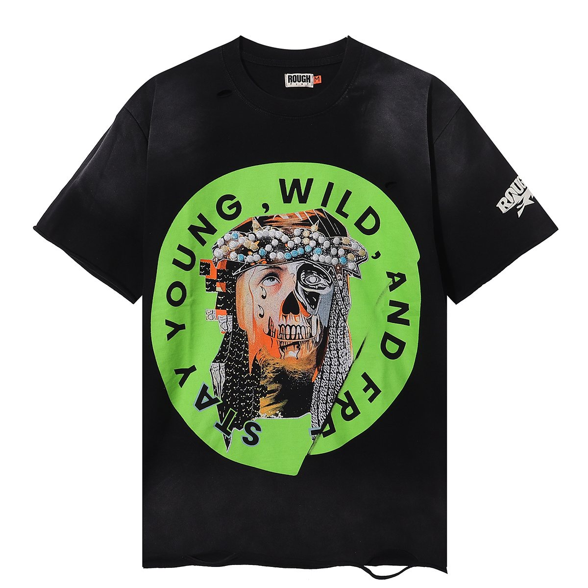 Rough Play Jesus Graphic Distressed Washed T-Shirt — hero