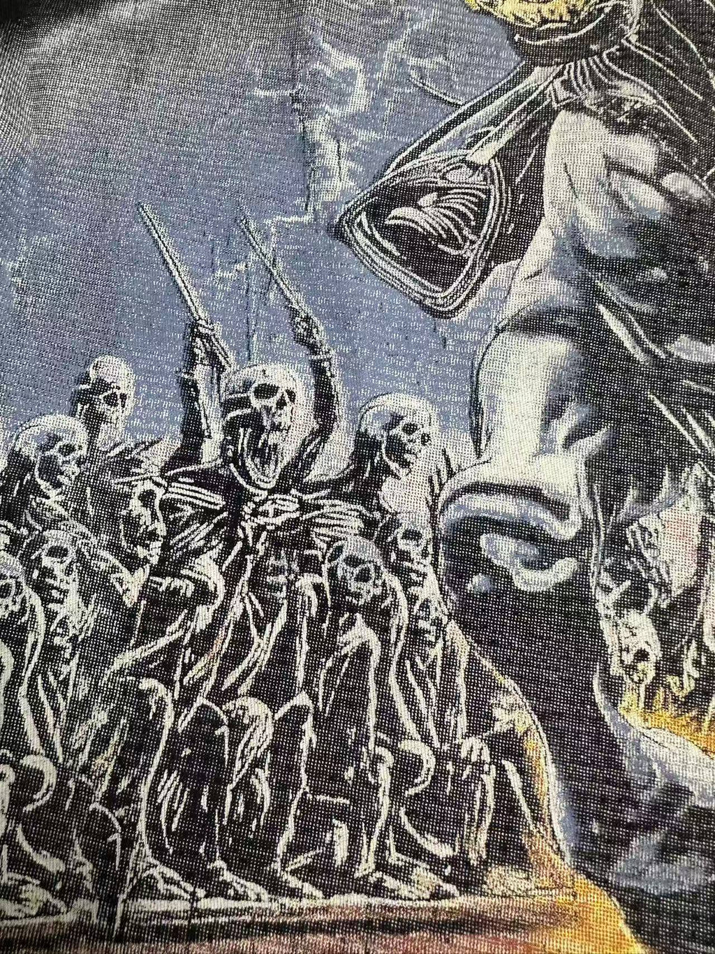 Godspeed Skeleton Horse Washed Black Graphic T-Shirt — fabric_closeup