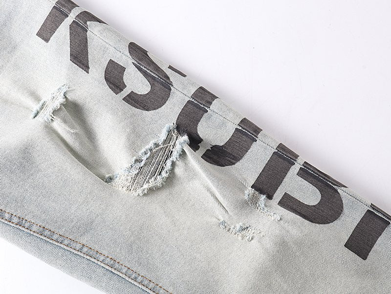 Ksubi Royalty Heroism Light Blue Slim Tapered Jeans — detail
