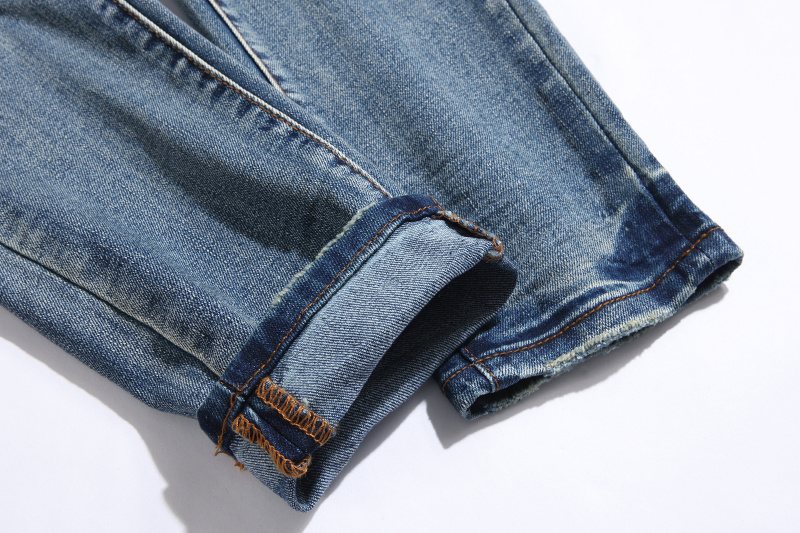 Purple Brand Distressed Blue Jeans — detail