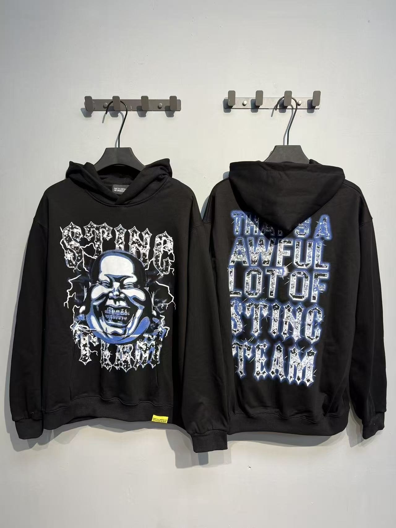 THAT'S A AWFUL LOT OF COUGH SYRUP Star Skull Graphic Hoodie — context
