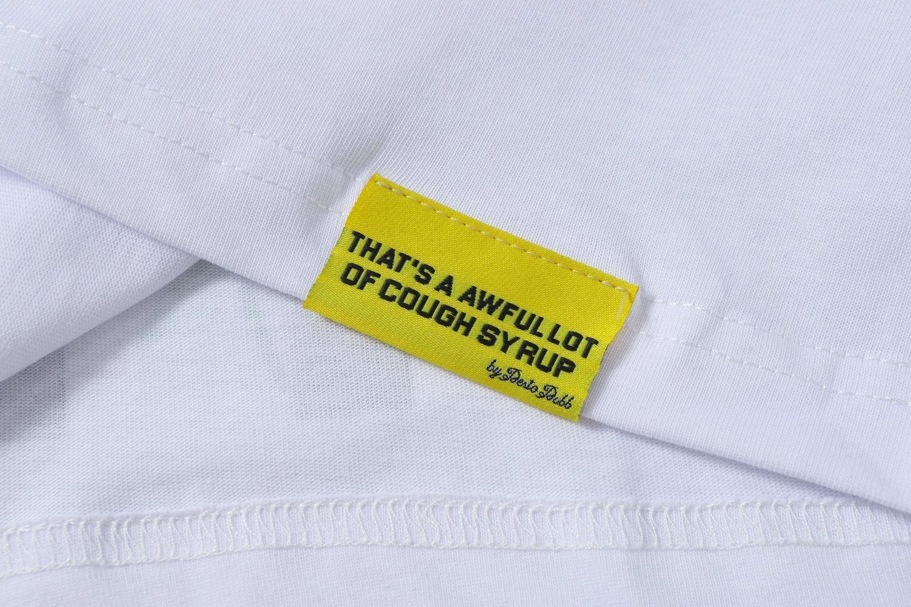THAT'S A AWFUL LOT OF COUGH SYRUP Leaf Graphic Short-Sleeve T-Shirt — hang_tag