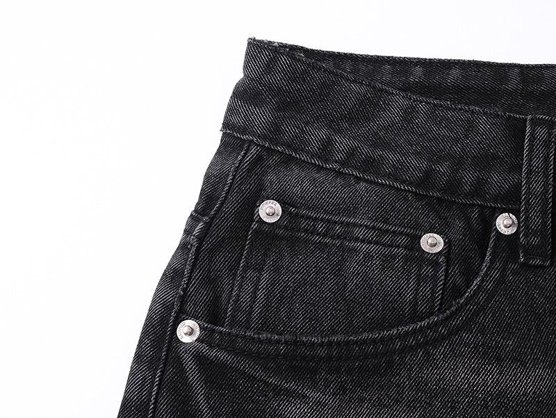 Purple Brand PU813 Washed Black Distressed Jeans — detail