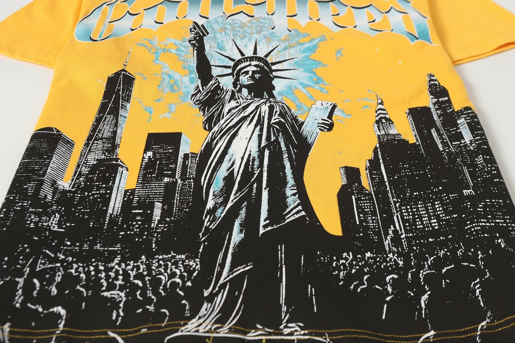 Godspeed Yellow Statue of Liberty Graphic T-Shirt — detail