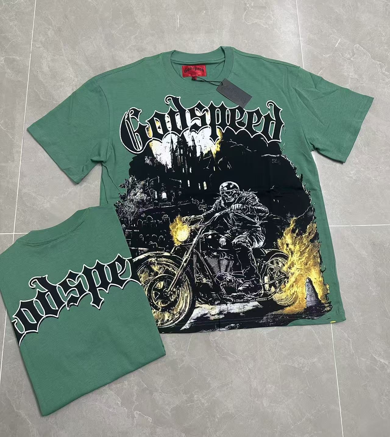Godspeed Motorcycle Graphic T-Shirt — context