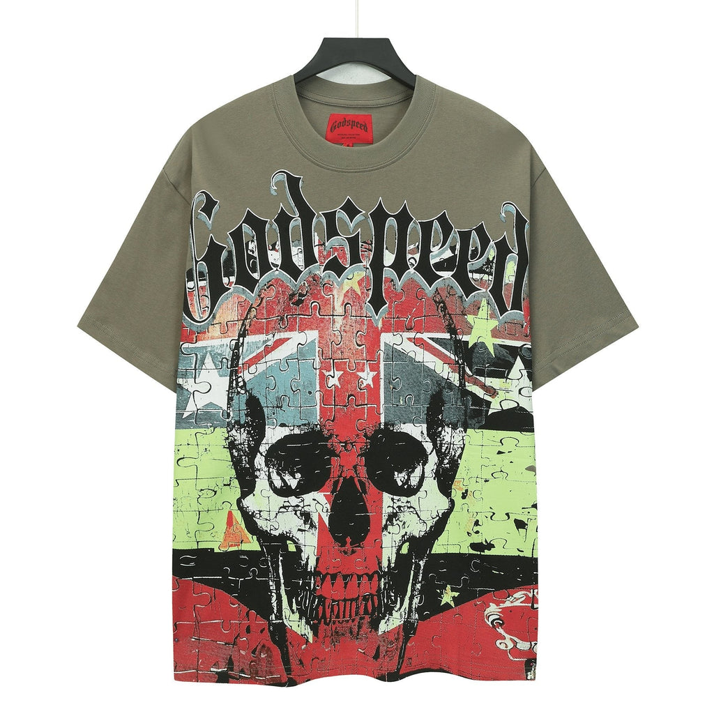 Godspeed Skull Puzzle Graphic Short-Sleeve T-Shirt — hero