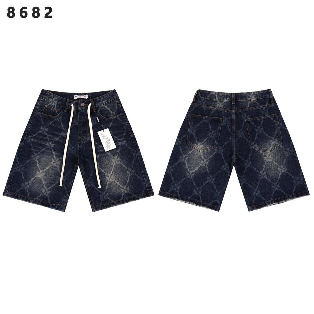 VALLEY Distressed Drawstring Shorts — front