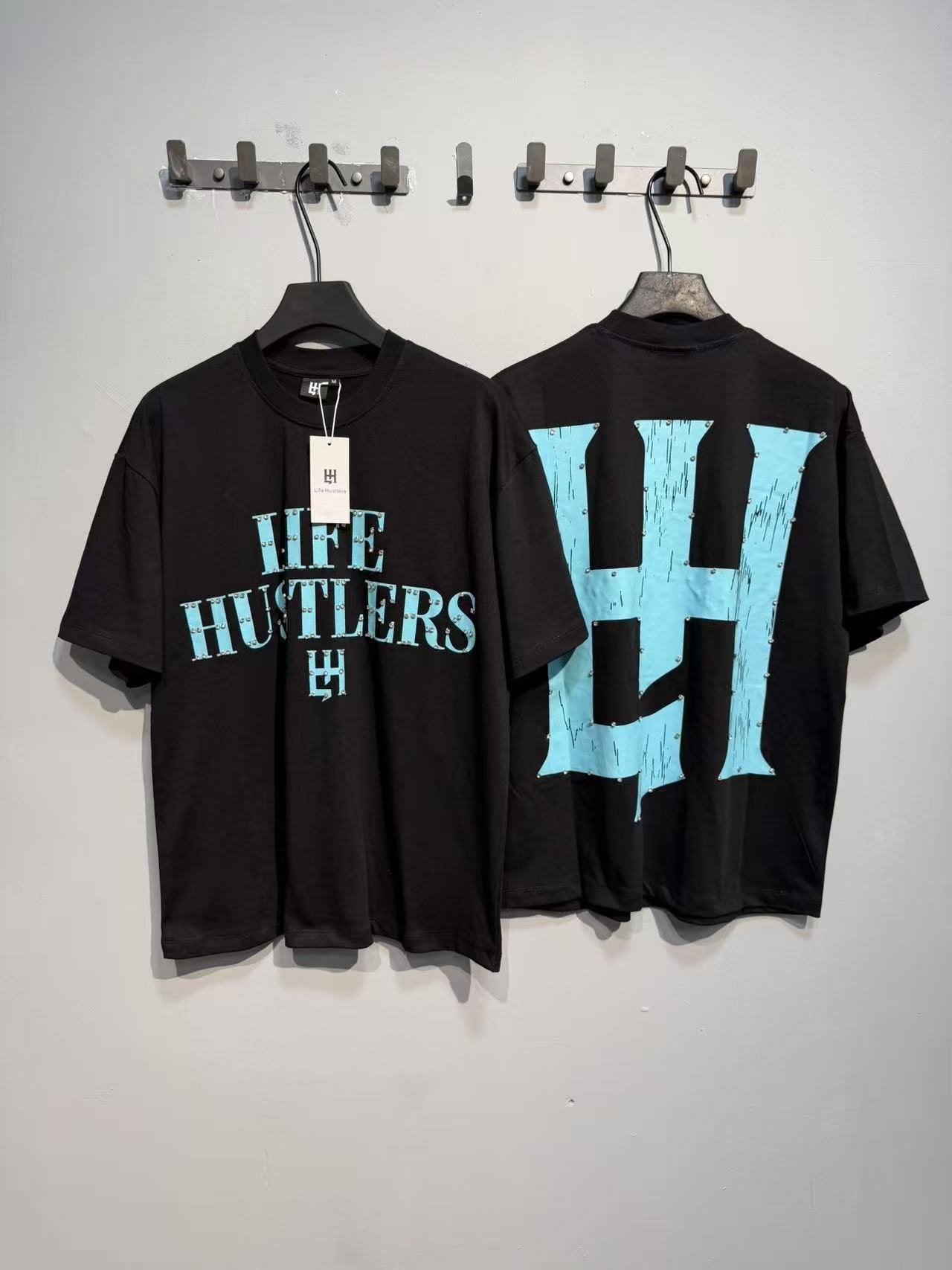 Life Hustlere Blue HH Graphic T-Shirt — context