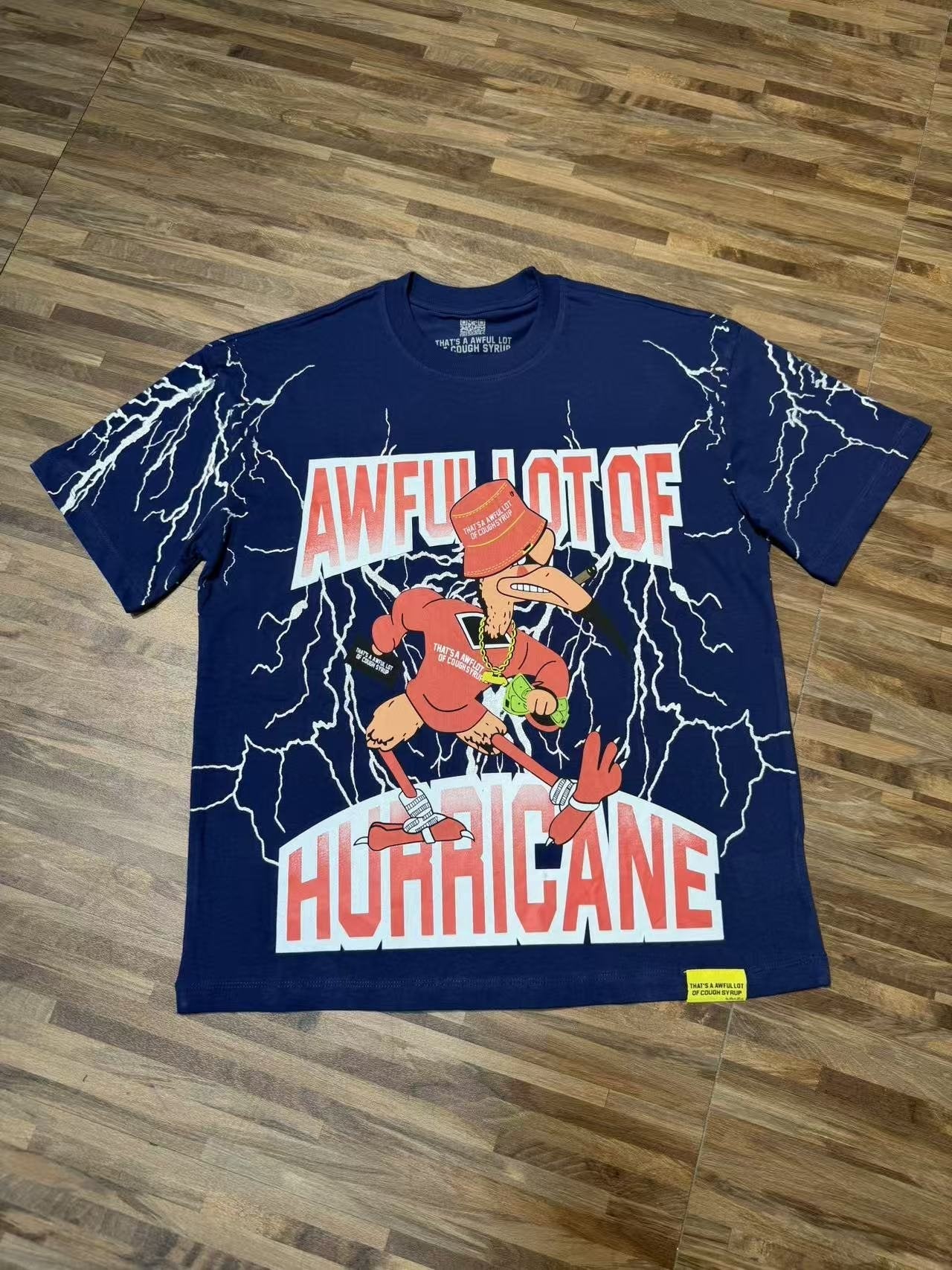 THAT'S A AWFUL LOT OF COUGH SYRUP Lightning Cartoon Graphic T-Shirt — front