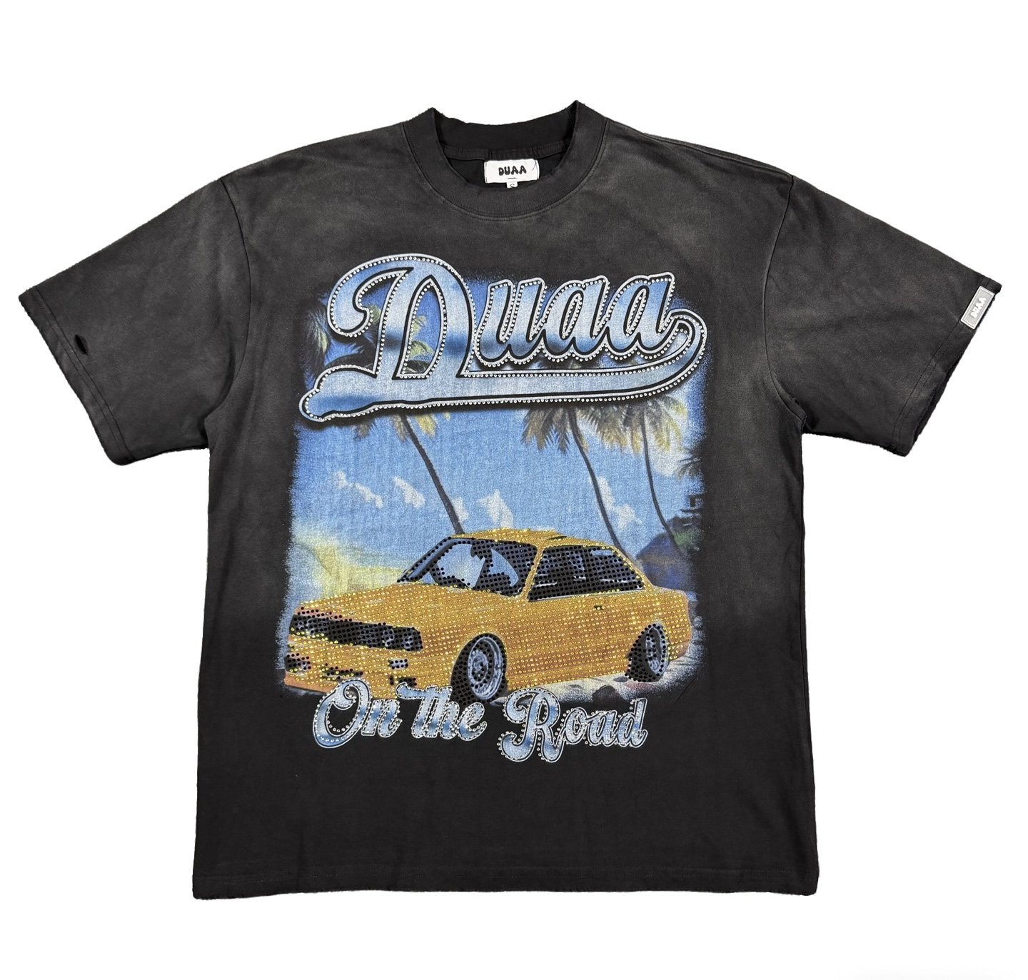 DUAA New Age Washed Black Graphic T-Shirt — hero