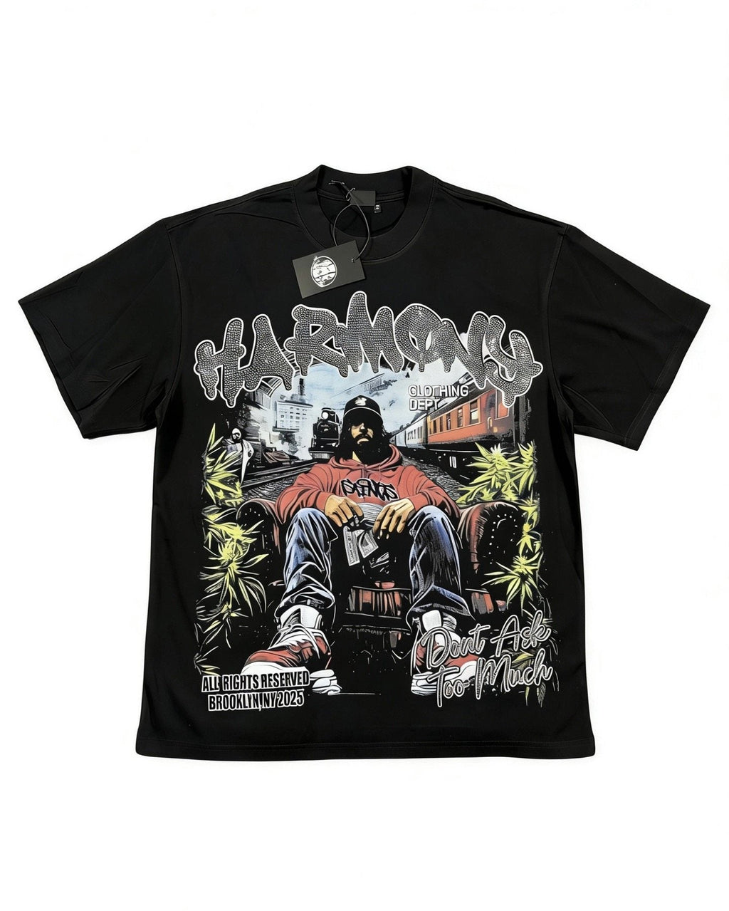 HARMONY New Age Seated Figure Graphic T-Shirt — front
