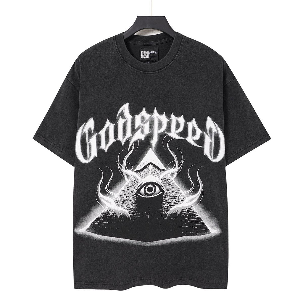 Godspeed Out of Many One Washed Black Graphic T-Shirt — hero