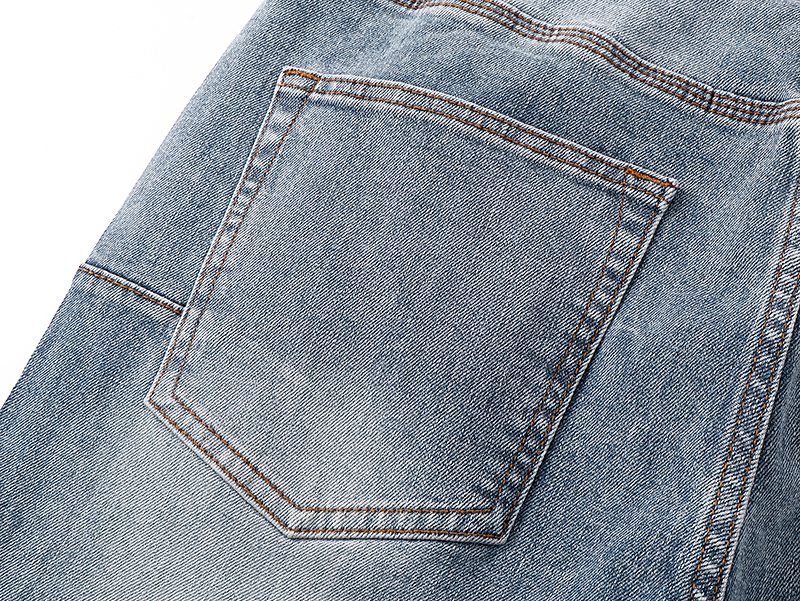 Purple Brand Light Blue Rhinestone Flared Jeans — detail