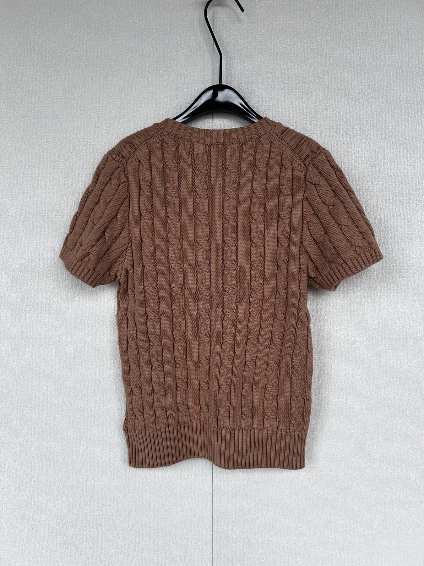 Test2-Ralph Lauren Women's Short-Sleeve Cable-Knit Sweater — back